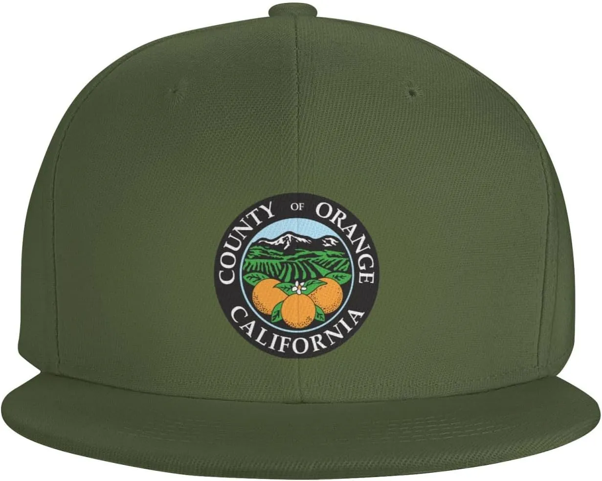 POOEDSO Seal of Orange County, California Snapback Hats for Men Baseball Cap Trucker Hat Flat Brim Hats