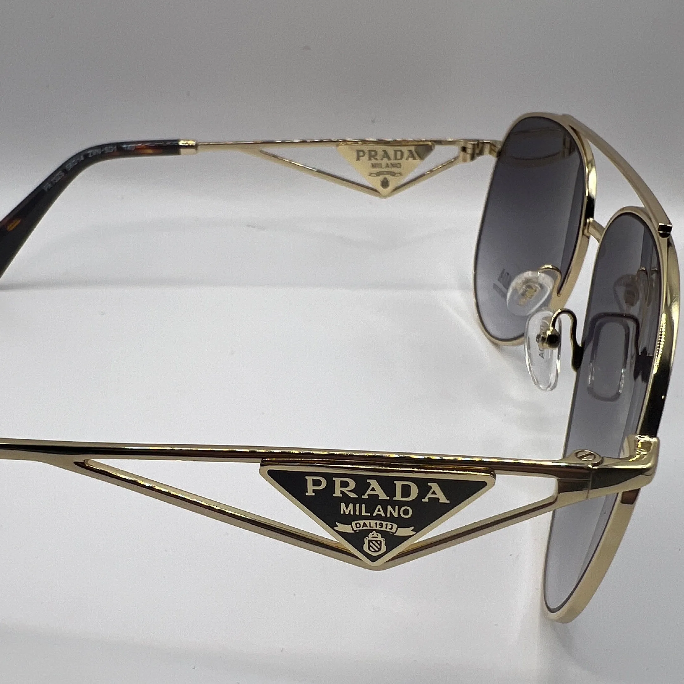 Prada PR 73ZS ZVN-5D1 58#14 140 Sunglasses - Gold Frame, Grey Gradient Lens