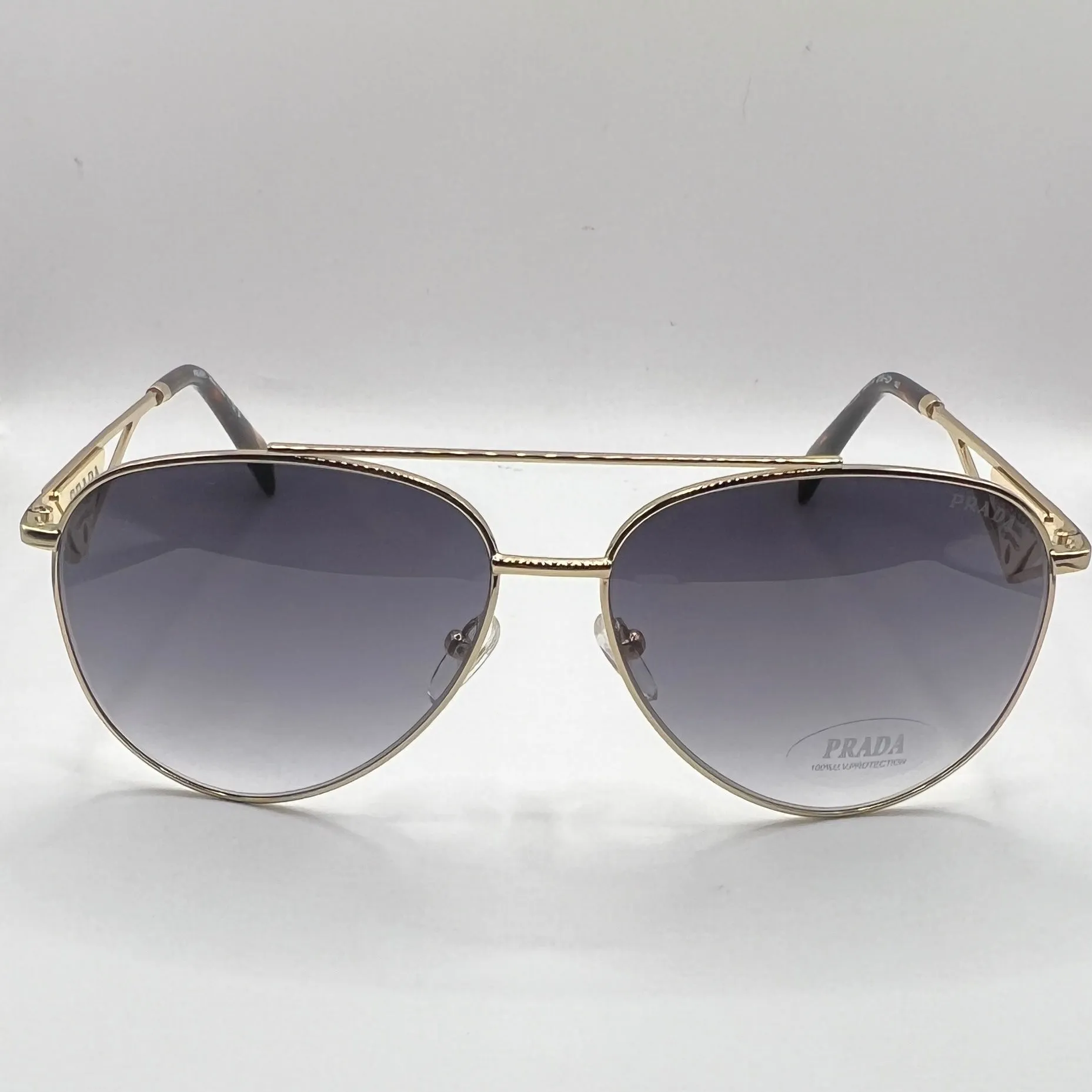 Prada PR 73ZS ZVN-5D1 58#14 140 Sunglasses - Gold Frame, Grey Gradient Lens