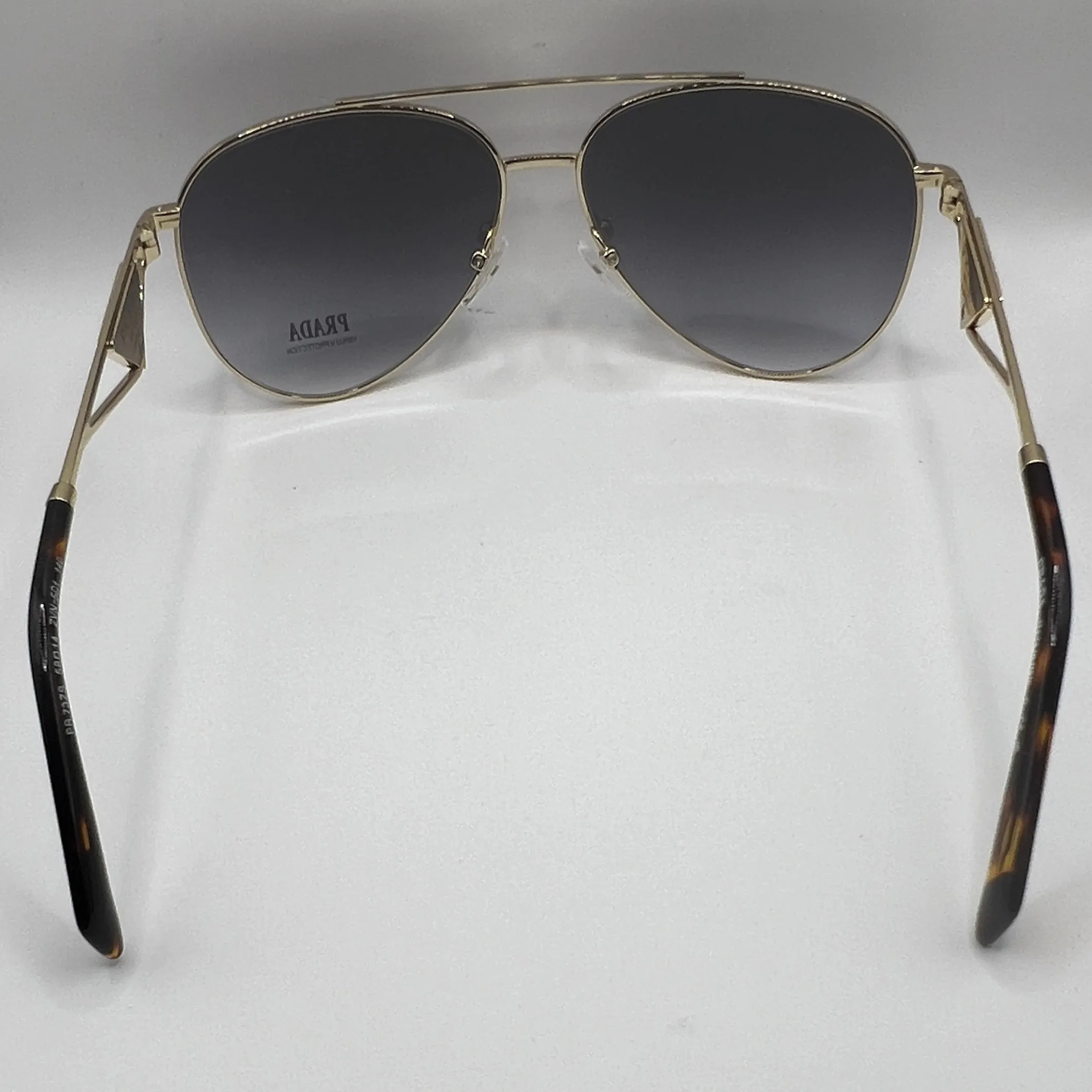Prada PR 73ZS ZVN-5D1 58#14 140 Sunglasses - Gold Frame, Grey Gradient Lens