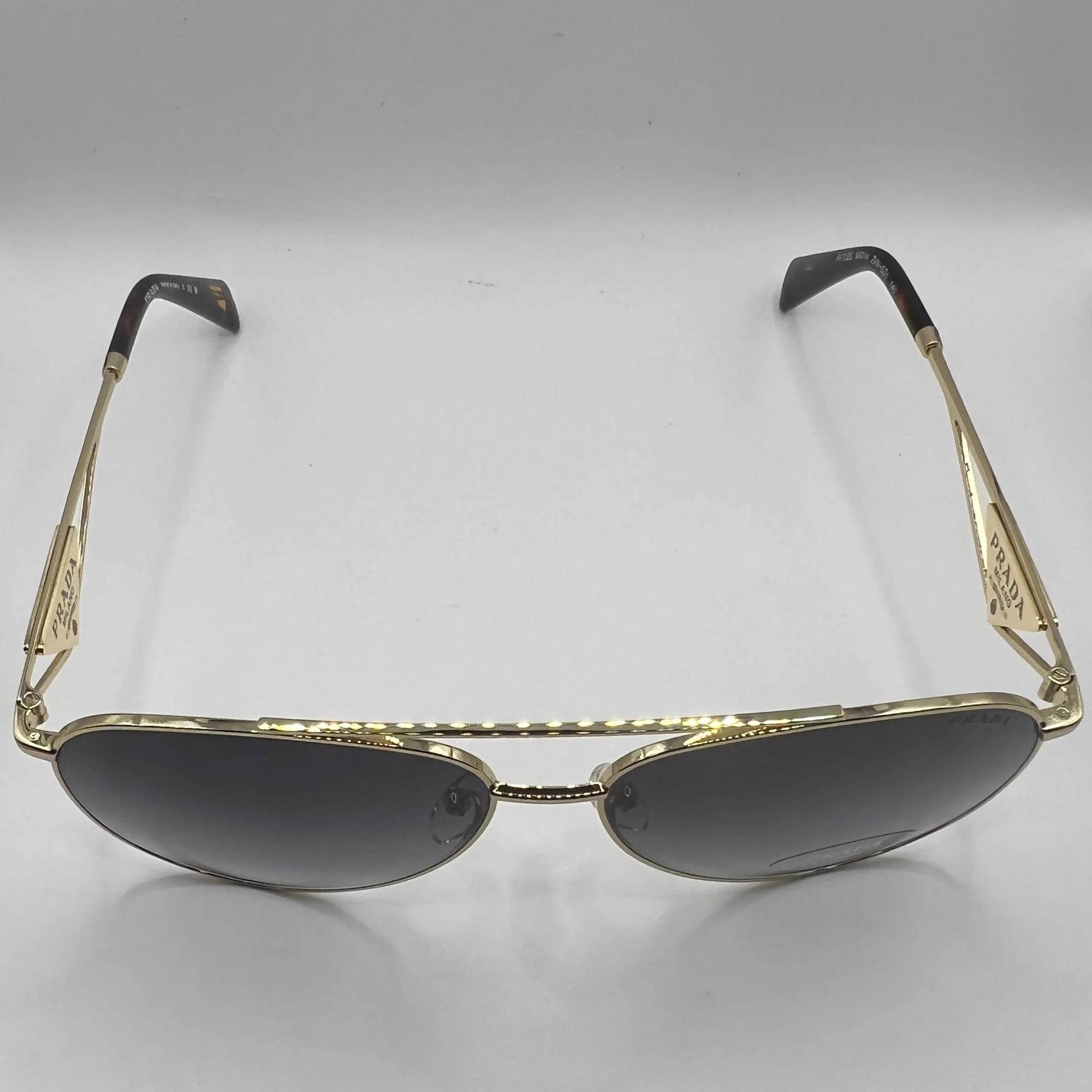 Prada PR 73ZS ZVN-5D1 58#14 140 Sunglasses - Gold Frame, Grey Gradient Lens