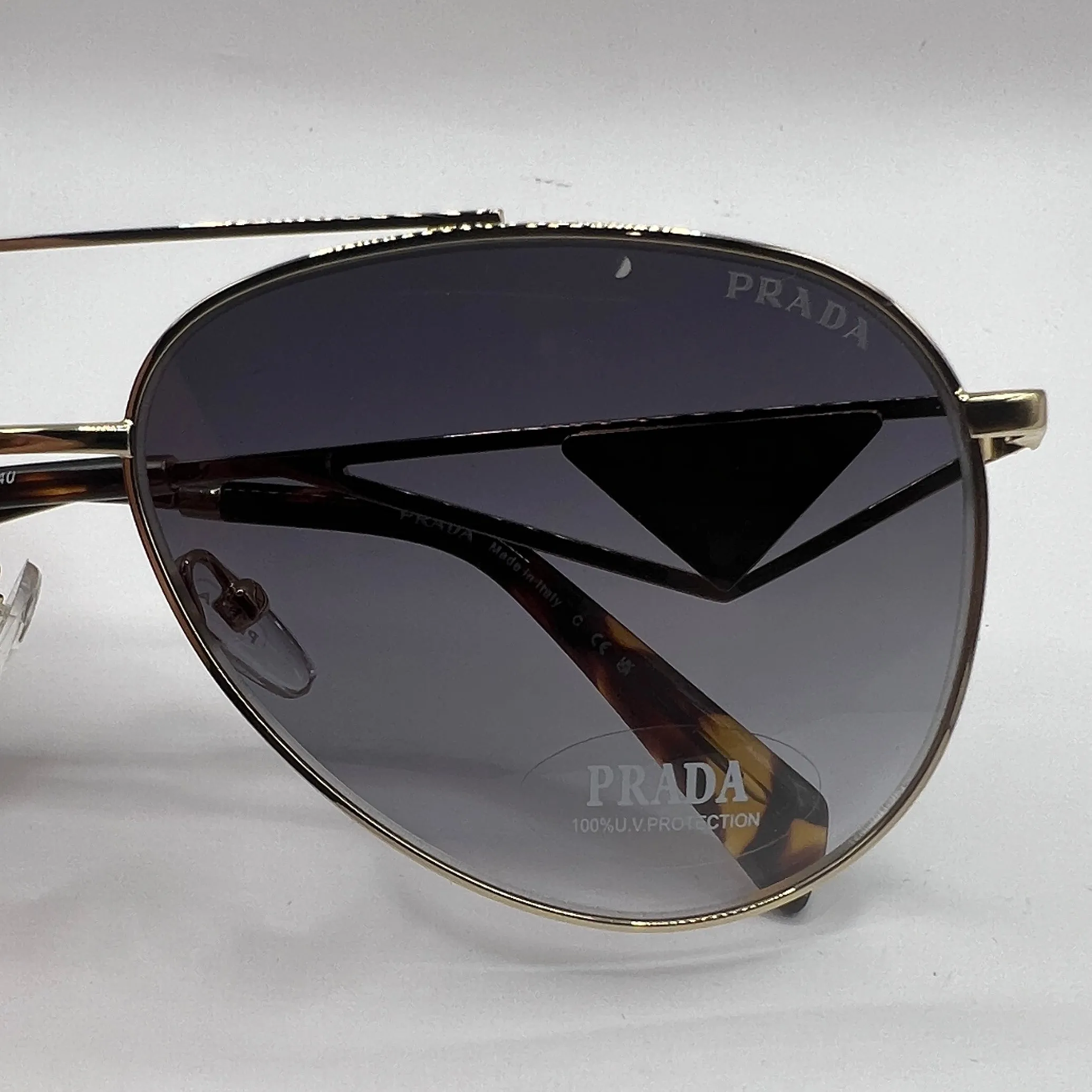Prada PR 73ZS ZVN-5D1 58#14 140 Sunglasses - Gold Frame, Grey Gradient Lens