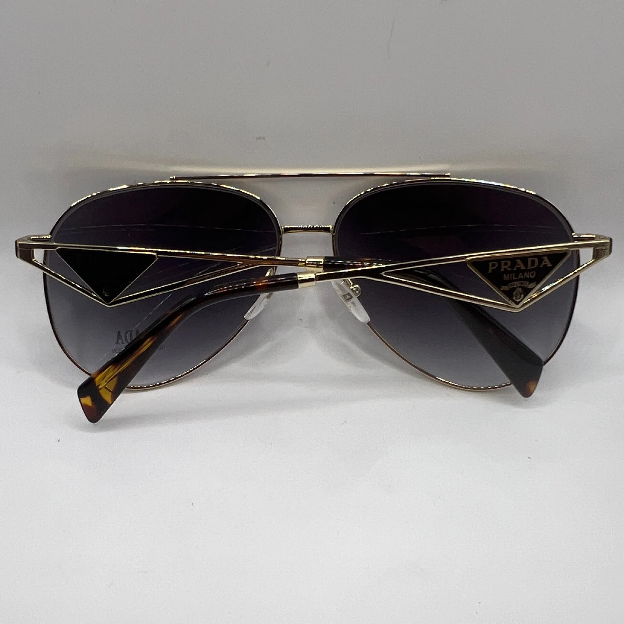Prada PR 73ZS ZVN-5D1 58#14 140 Sunglasses - Gold Frame, Grey Gradient Lens