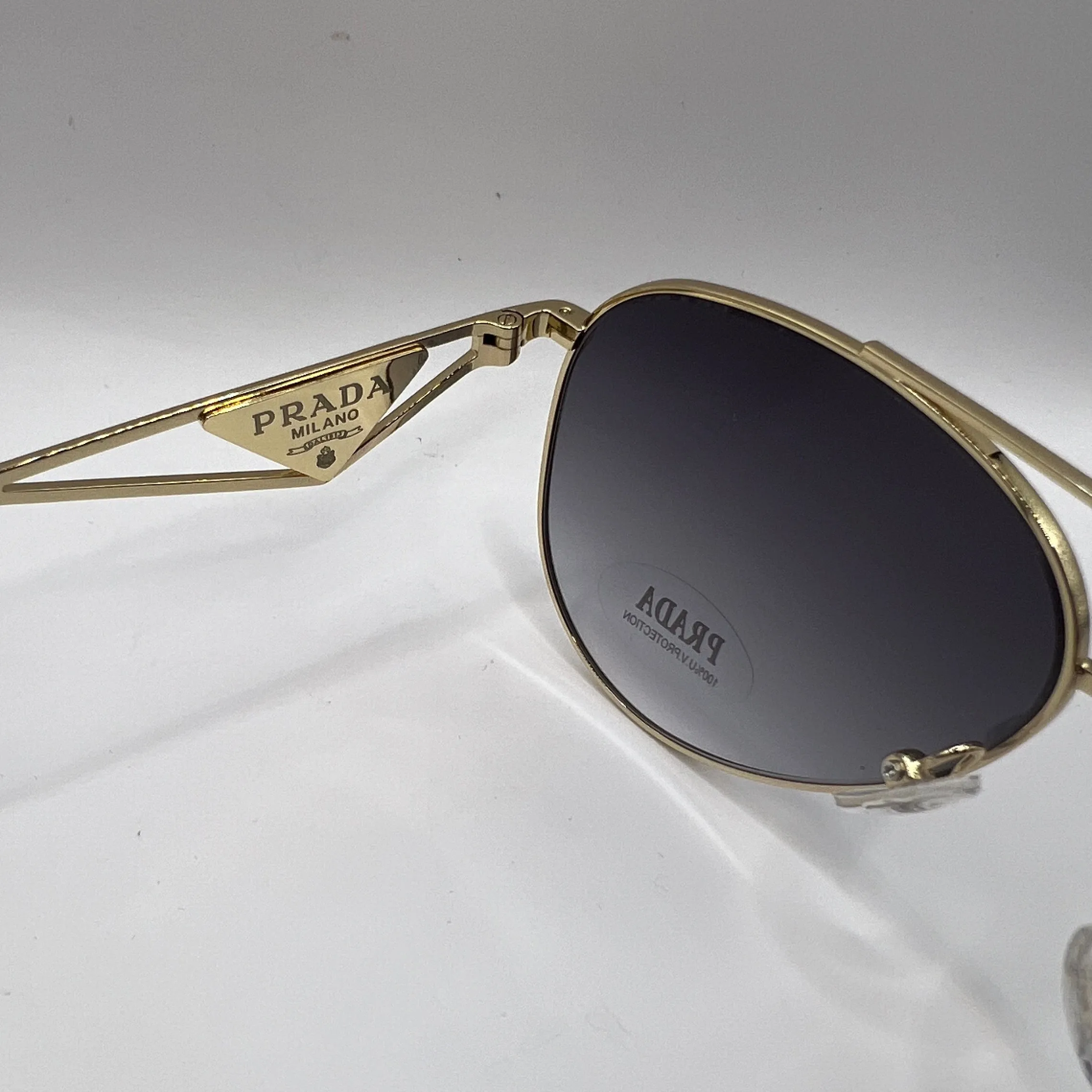 Prada PR 73ZS ZVN-5D1 58#14 140 Sunglasses - Gold Frame, Grey Gradient Lens