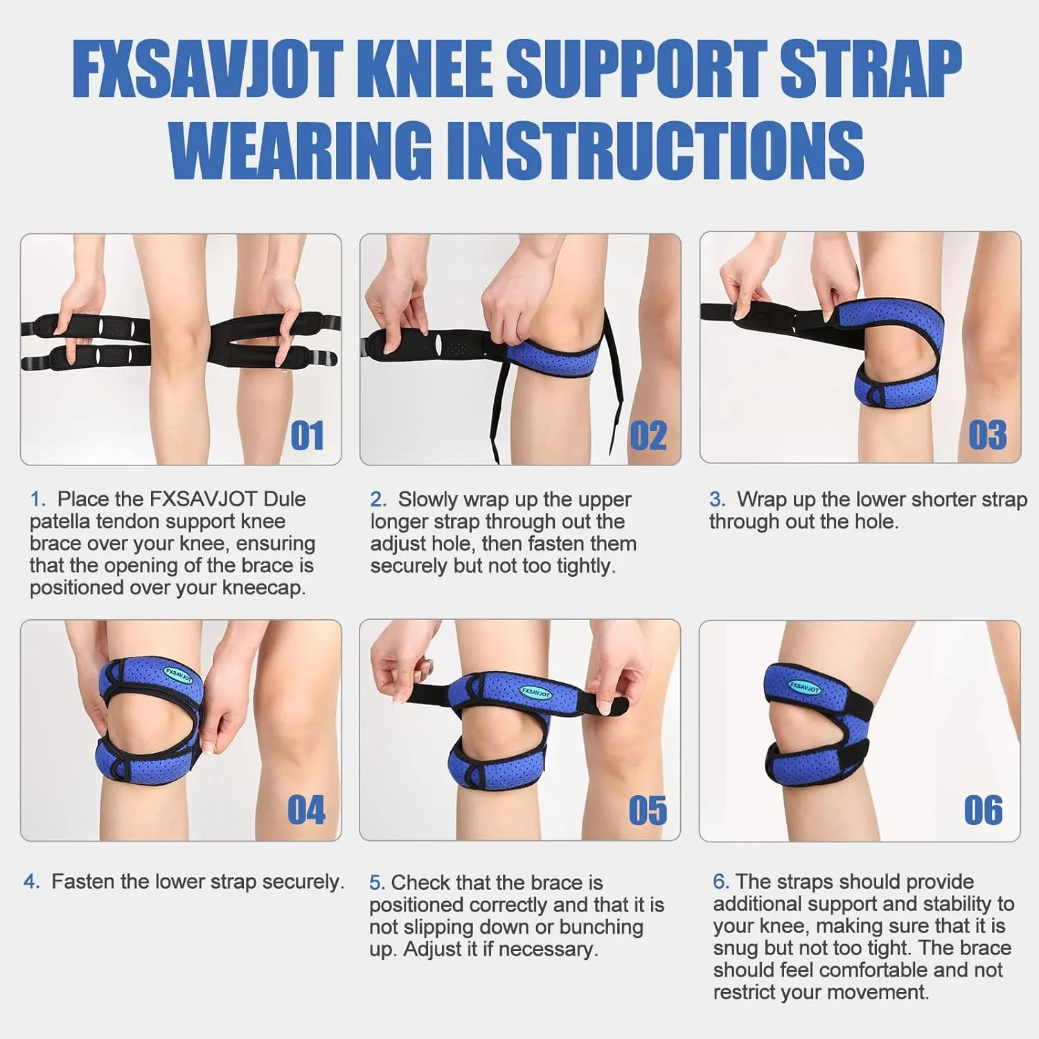 Professional Patella Knee Brace Pro for Knee Pain/Meniscus Tear,Adjustable Orthopedic Compression Patellar Tendon Support Strap with Side Stabilizers for Outdoor Activities (Blue, Small)