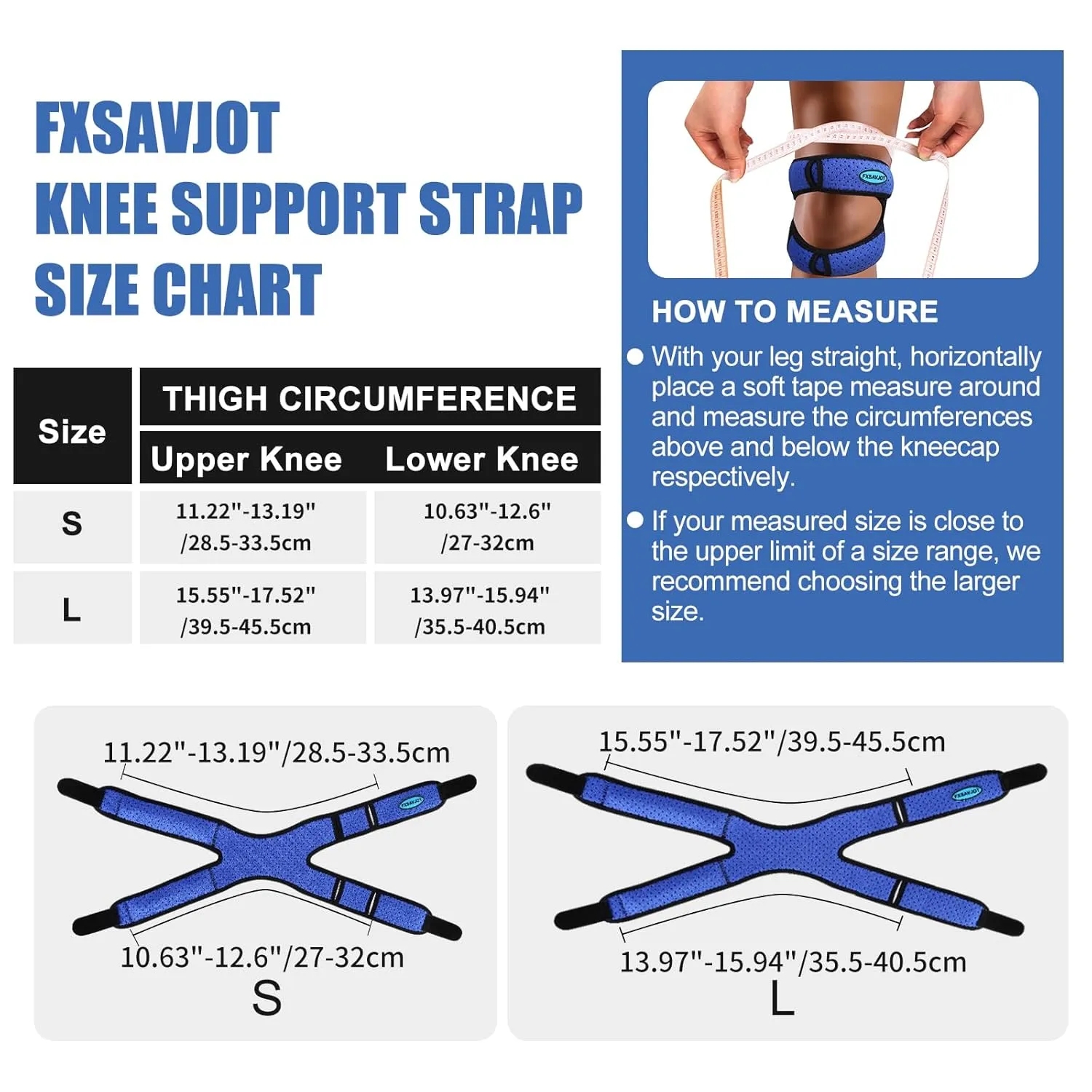 Professional Patella Knee Brace Pro for Knee Pain/Meniscus Tear,Adjustable Orthopedic Compression Patellar Tendon Support Strap with Side Stabilizers for Outdoor Activities (Blue, Small)
