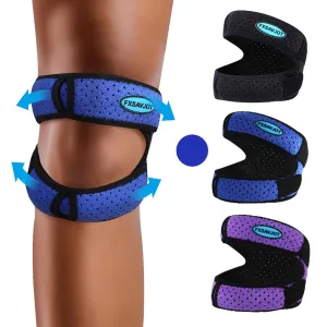 Professional Patella Knee Brace Pro for Knee Pain/Meniscus Tear,Adjustable Orthopedic Compression Patellar Tendon Support Strap with Side Stabilizers for Outdoor Activities (Blue, Small)