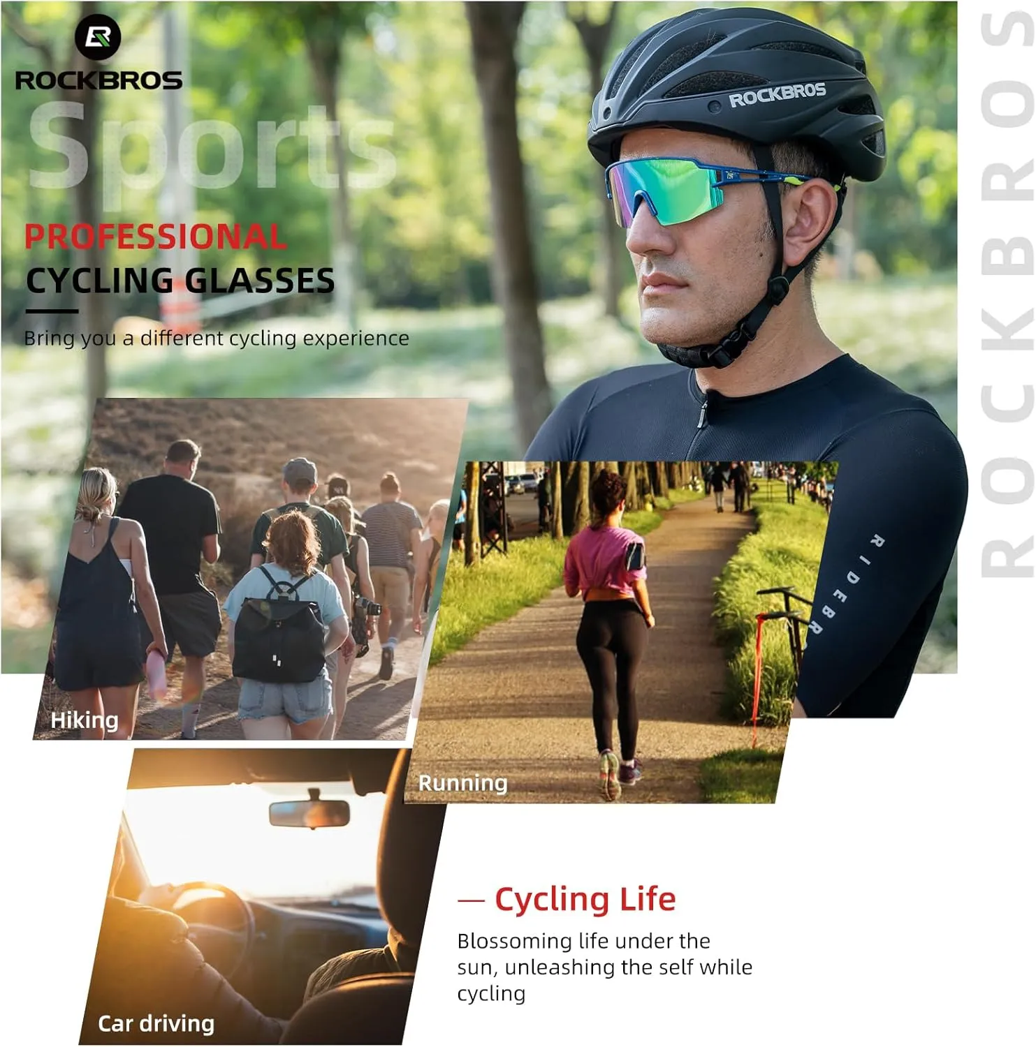 ROCKBROS Photochromic Sports Sunglasses for Men Women Cycling UV Protection