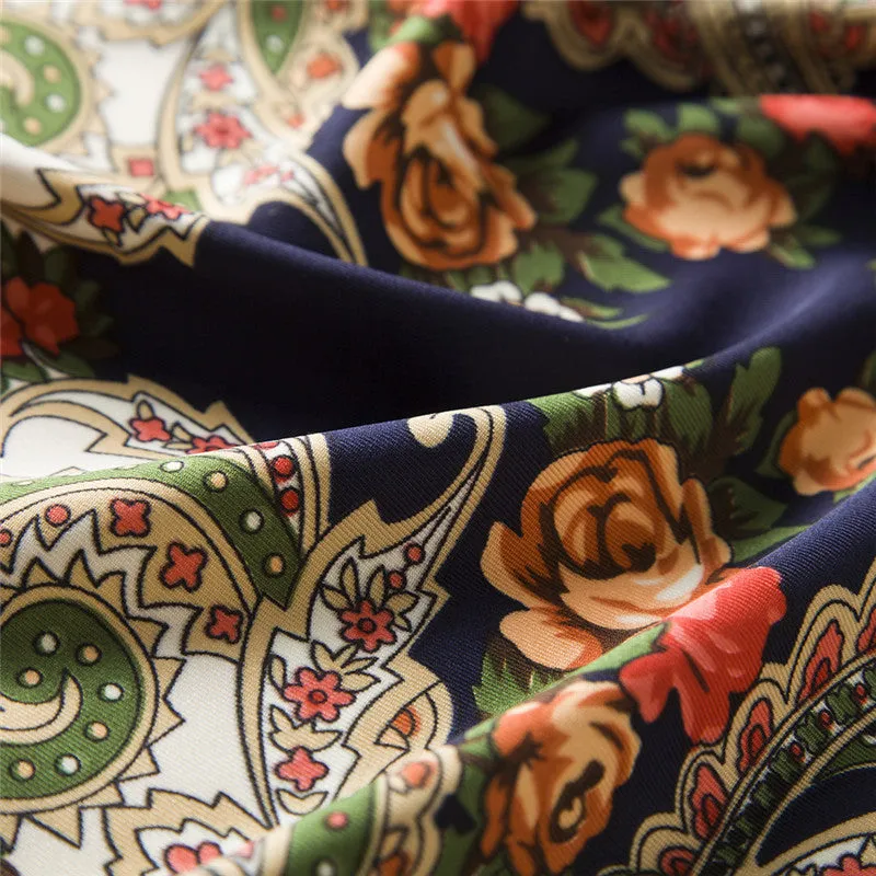 Russian Vintage Floral Silk Scarf - 6 Styles