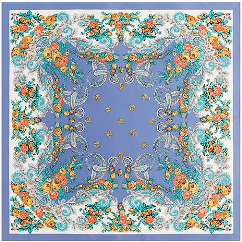 Russian Vintage Floral Silk Scarf - 6 Styles