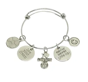 Soccer Personalized Charm Bracelet - Live Your Dream