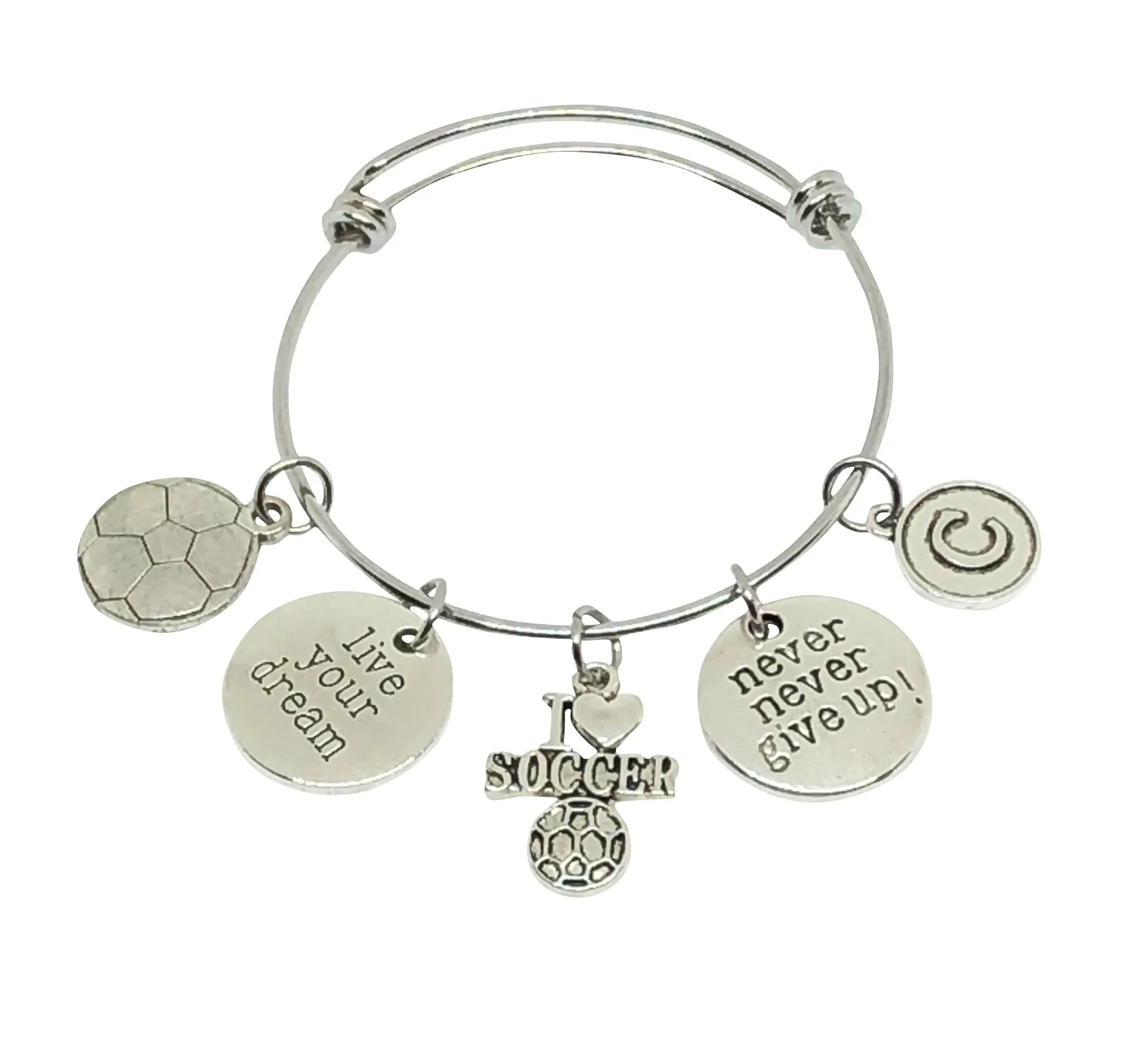 Soccer Personalized Charm Bracelet - Live Your Dream