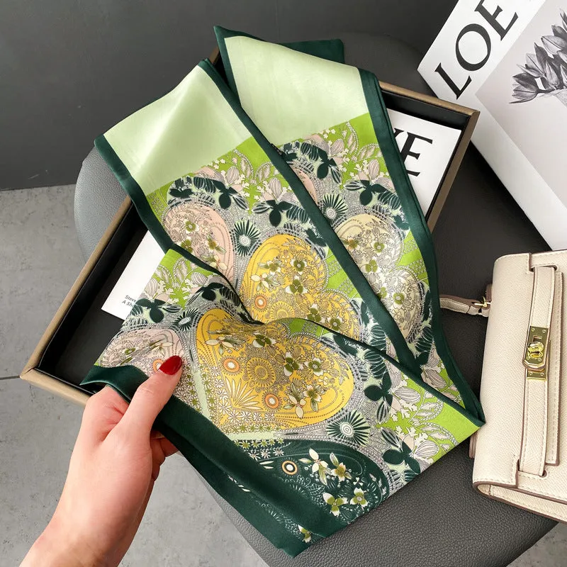 Spring Versatile Simulated Silk Scarf Women's Long Scarf Tied To Bag Streamer Narrow Scarf