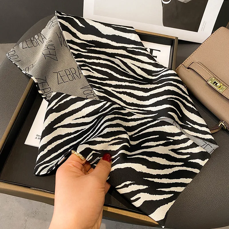Spring Versatile Simulated Silk Scarf Women's Long Scarf Tied To Bag Streamer Narrow Scarf