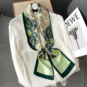 Spring Versatile Simulated Silk Scarf Women's Long Scarf Tied To Bag Streamer Narrow Scarf