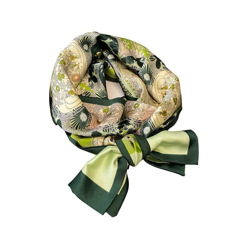 Spring Versatile Simulated Silk Scarf Women's Long Scarf Tied To Bag Streamer Narrow Scarf