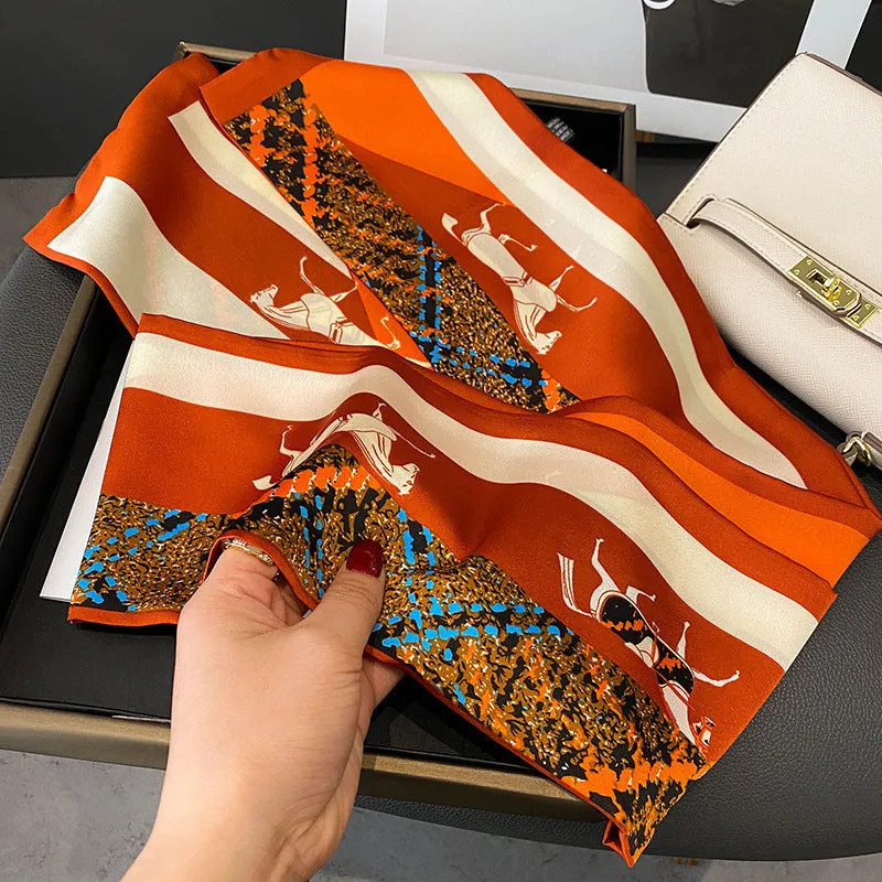 Spring Versatile Simulated Silk Scarf Women's Long Scarf Tied To Bag Streamer Narrow Scarf