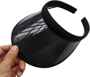 Sun Hat Unisex Summer Candy Color UV for Open Top for Sun Visor Hat Transparent PVC Plastic Wide Brim Clip-On Sport B
