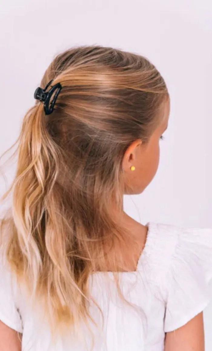 Teleties Open Jet Black Tiny Hair Clip