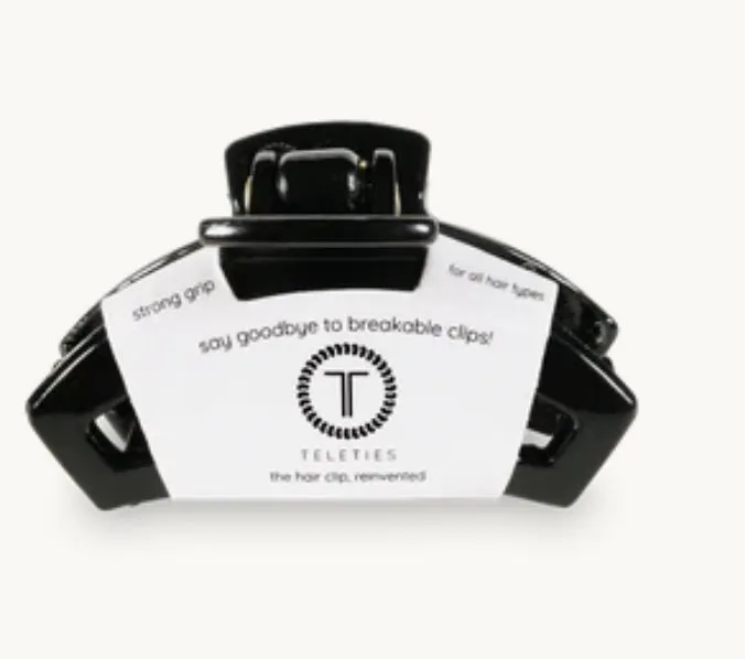 Teleties Open Jet Black Tiny Hair Clip