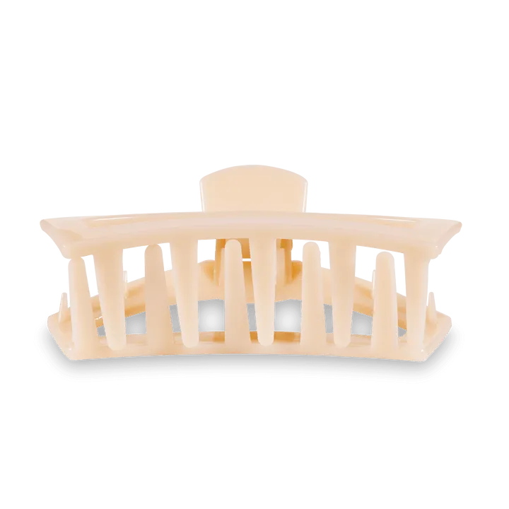 TELETIES OPEN LARGE HAIR CLIP - ALMOND BEIGE