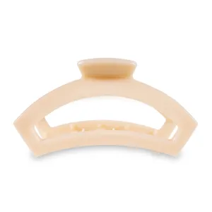 TELETIES OPEN LARGE HAIR CLIP - ALMOND BEIGE