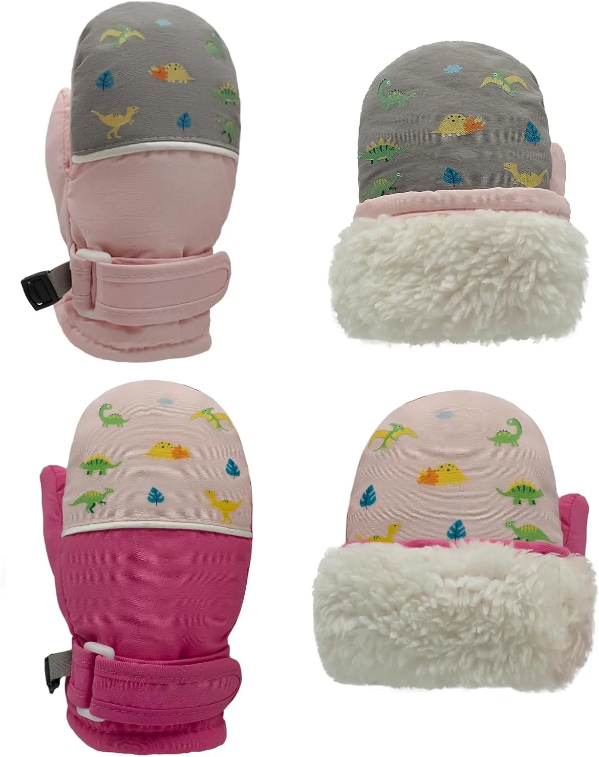 Toddler Mittens Waterproof Fleece Lined 2 Pack Toddler Winter Gloves Warm Snow Gloves for Baby Boys Girls