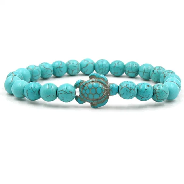 Turquoises Turtle Stone Bracelet Charm Beads Yoga Bracelets