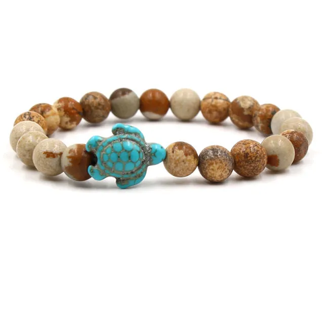 Turquoises Turtle Stone Bracelet Charm Beads Yoga Bracelets