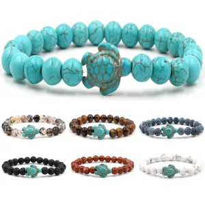 Turquoises Turtle Stone Bracelet Charm Beads Yoga Bracelets