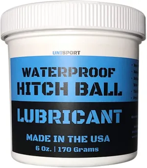 Unisport 6oz Trailer Hitch Ball Lubricant - Waterproof Grease to Reduce Wear and Friction on Locks, King Pins, Mount Balls - Made in The USA