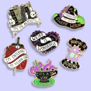Weird Is Wonderful Lapel Pin Set