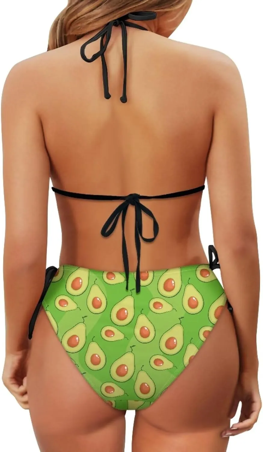 Womens Sexy Cut Out Swimsuits Lace Up Cheeky String Bikini Hollow-Carved Brazilian Bra Panty, Halter Bathing Suits
